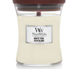 נר ריחני - Woodwick Candle White Teak 275G