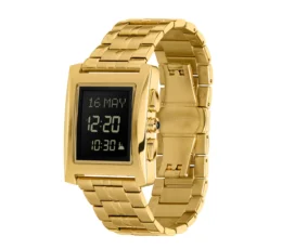 ساعة الفجر الكلاسيكية مستطيل سوار وهيكل ستانلس ستيل لون ذهبي - Alfajr Classic Watch Rectangular Stainless Steel Watch and Band Gold Color