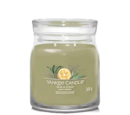 נר ריחני - Yankee Candle Sage & Citrus Signature Large Jar 368G